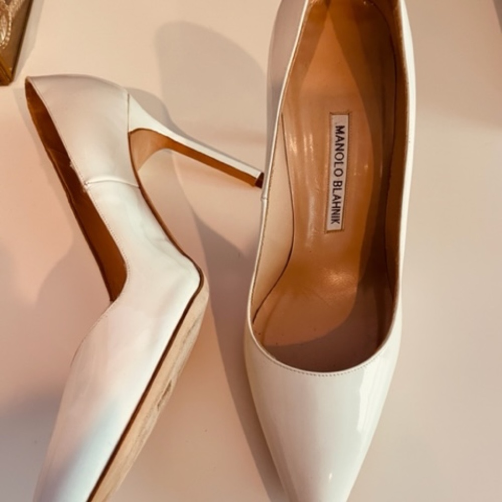 White Patent Manolo Blahniks